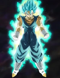 Goku und Vegeta Fusion in Super Saiyan Blau Form