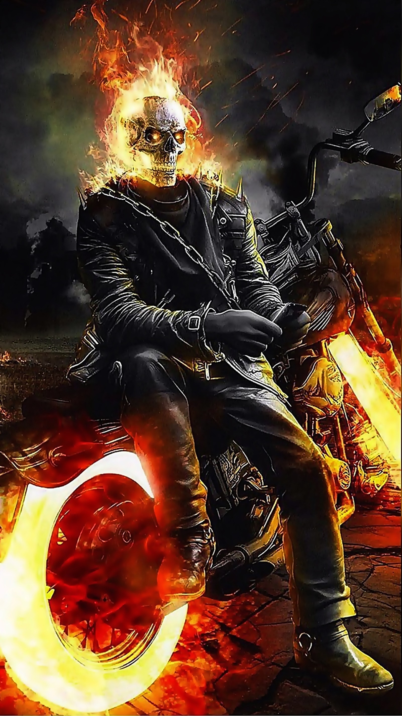 Скачать обои призрак, призрачный гонщик, ghost rider