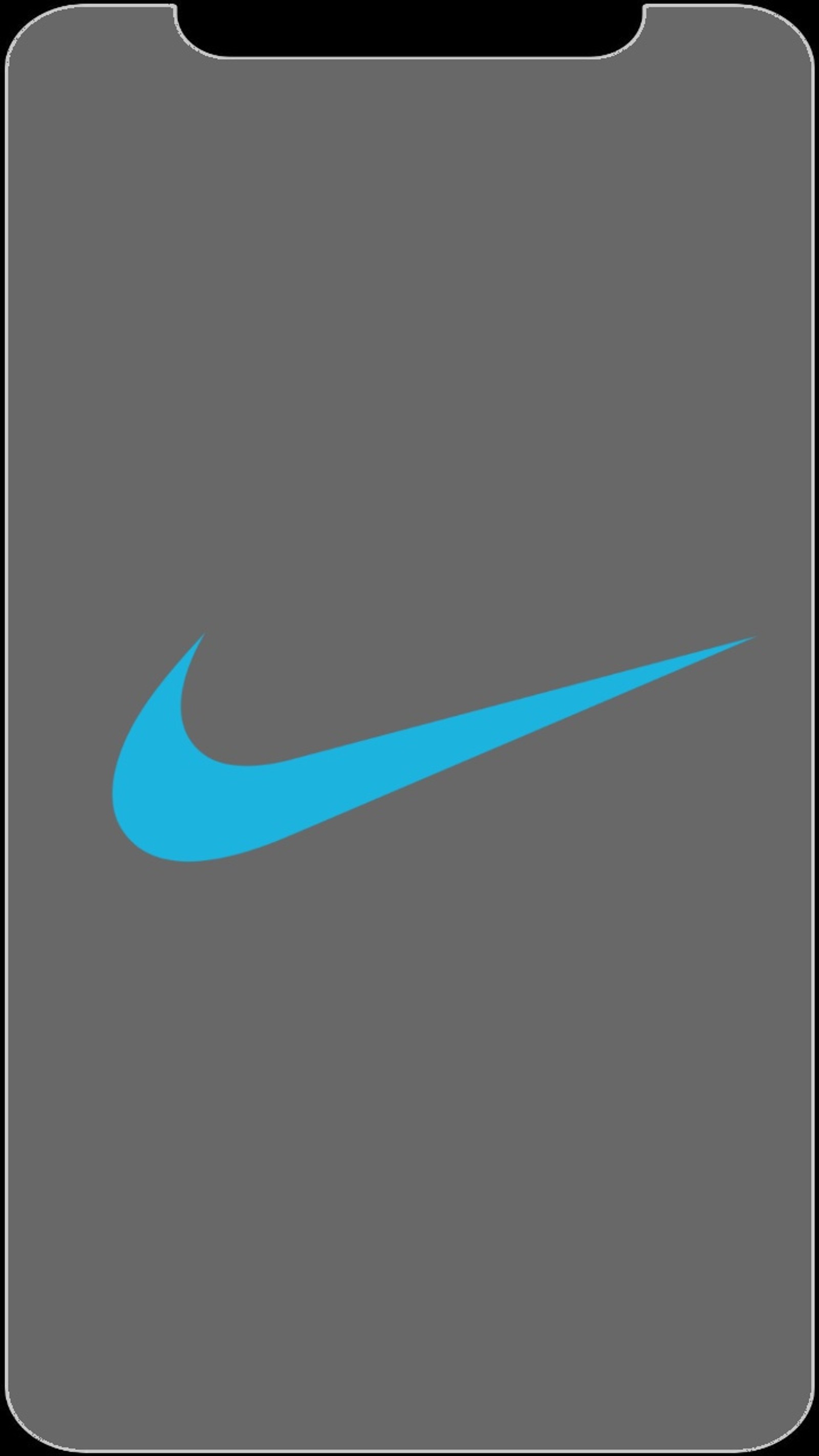 Un logotipo de nike gris y azul sobre un fondo gris (nike, logotipo)