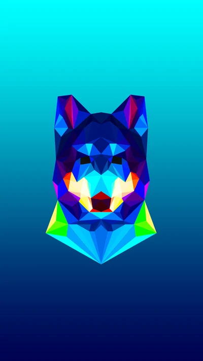 Diseño de lobo poligonal abstracto