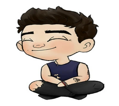 Cartoon Illustration of Calum Hood from 5 Seconds of Summer