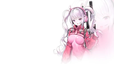 Nikke Deusa da Vitória: Personagem Alice em equipamento rosa