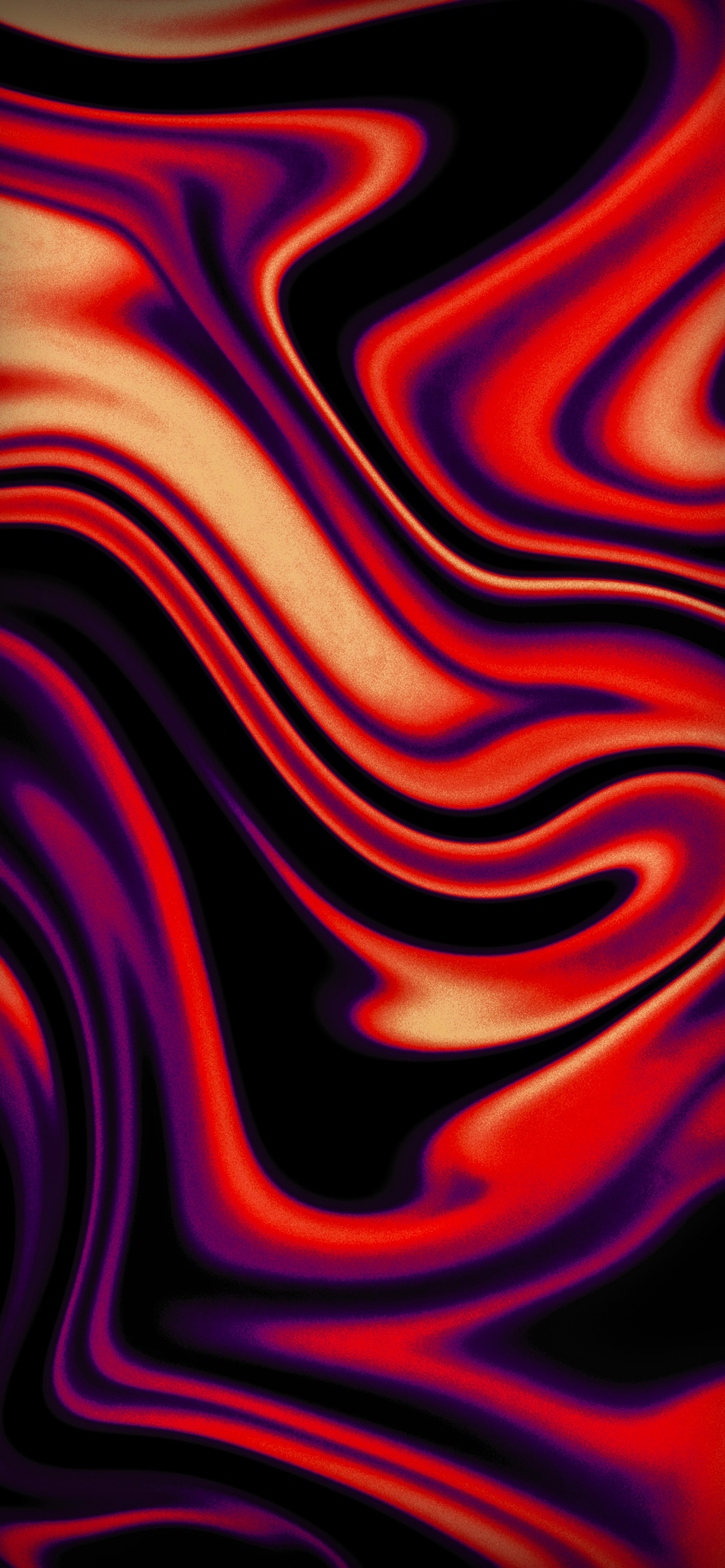 A close up of a red and black abstract painting with a black background (orange, fractal art, colorfulness, purple, art)