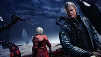 vergil, dante, devil may cry 5, video game wallpaper