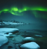 nokia, nokia 32, smartphone, aurora, green wallpaper