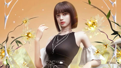 Lisa from Blackpink in a Dreamy PUBG-Inspired Setting