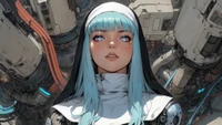 Cyberpunk Nun: A Futuristic Vision of Faith