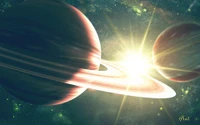 planet, ring system, saturn, atmosphere of earth, outer space wallpaper