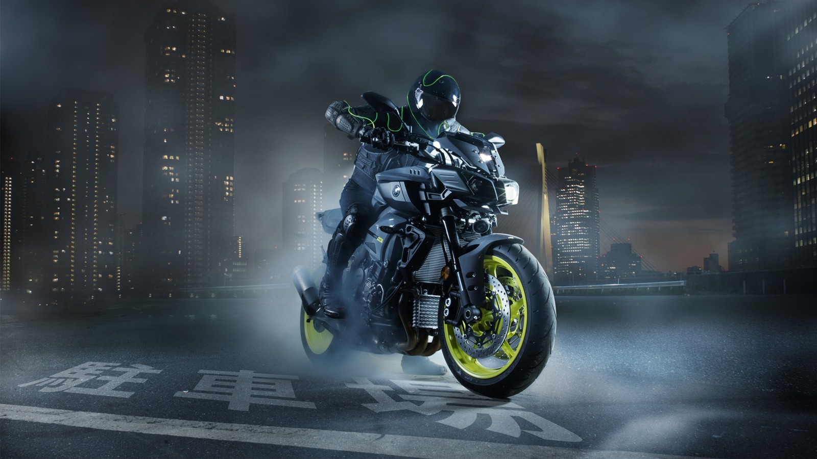 Lade yamaha motor company, motorad, yamaha fz16, motorradsport, stunt Hintergrund herunter