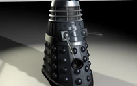 Ikonischer Dalek aus Doctor Who: Ein futuristischer robotischer Mechanismus.