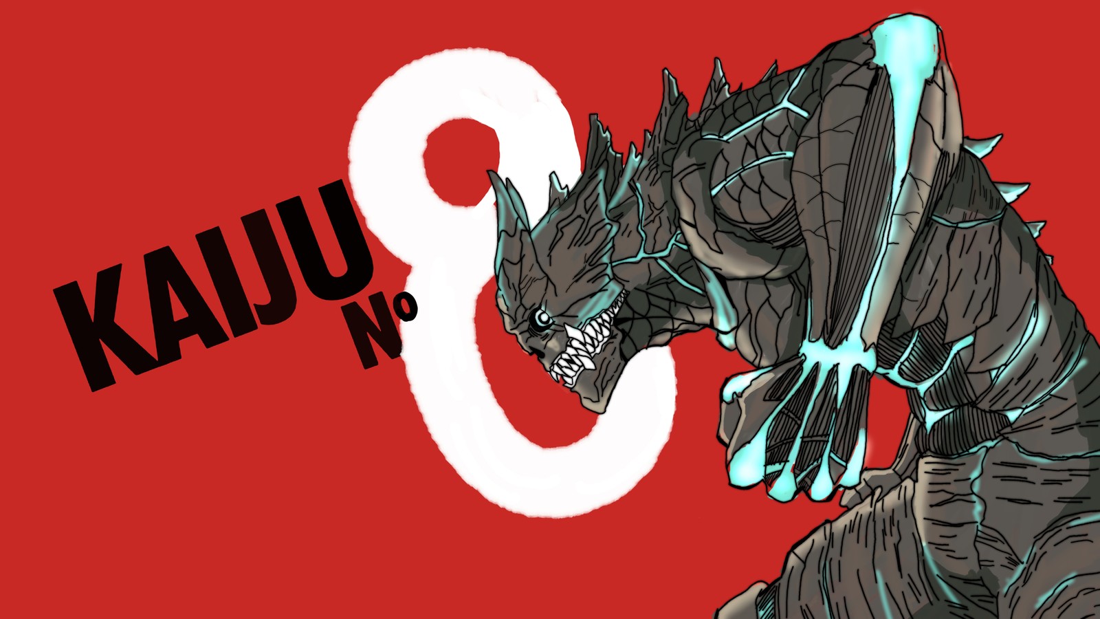 Download kaiju no 8, 8k, red background, anime, 4k wallpaper for free