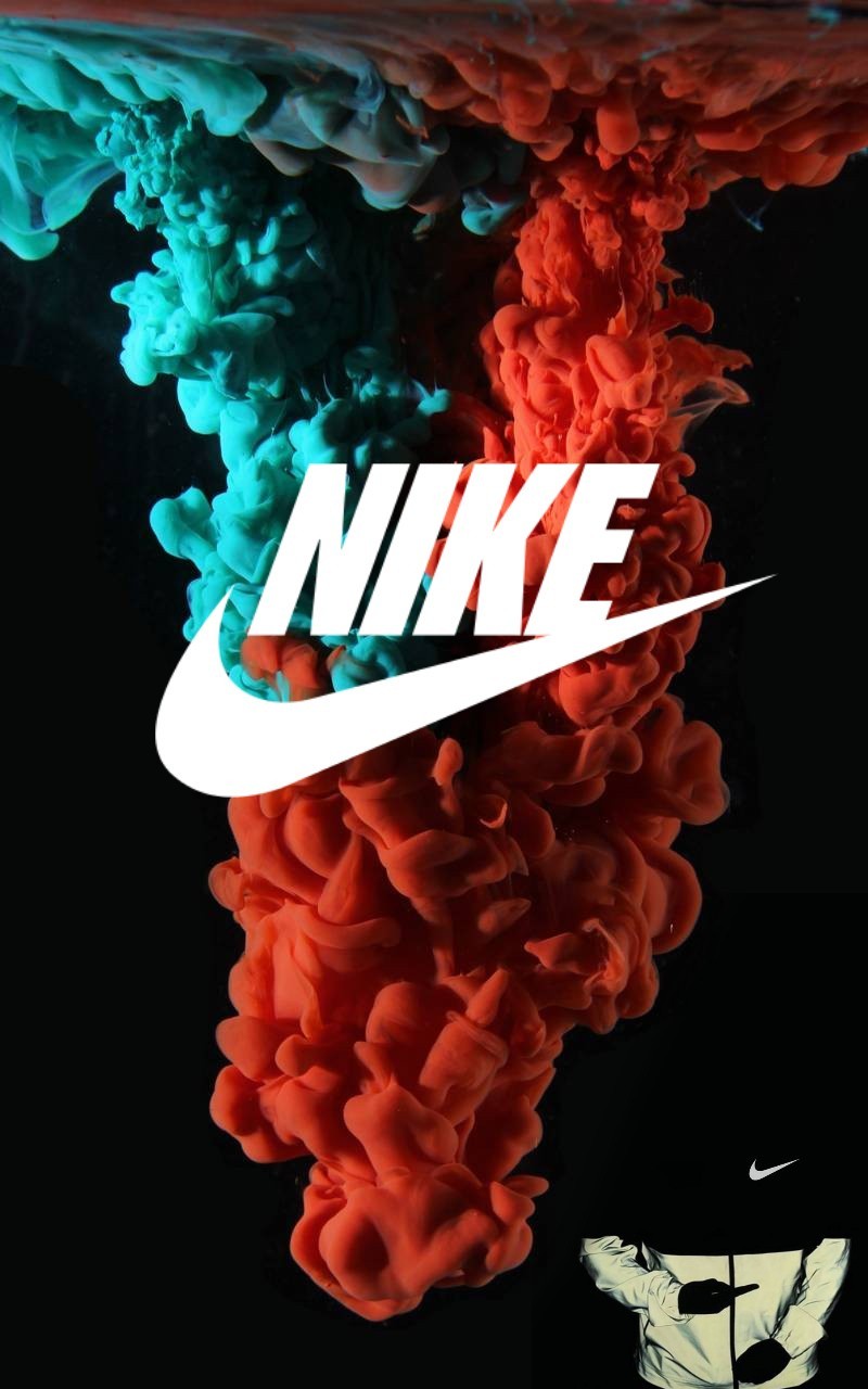 Логотип nike с цветным дымом на фоне (футбол, привет, nike)