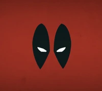 Máscara estilizada do Deadpool em fundo vermelho intenso