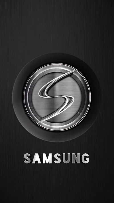 Design do logotipo da Samsung em um fundo preto elegante