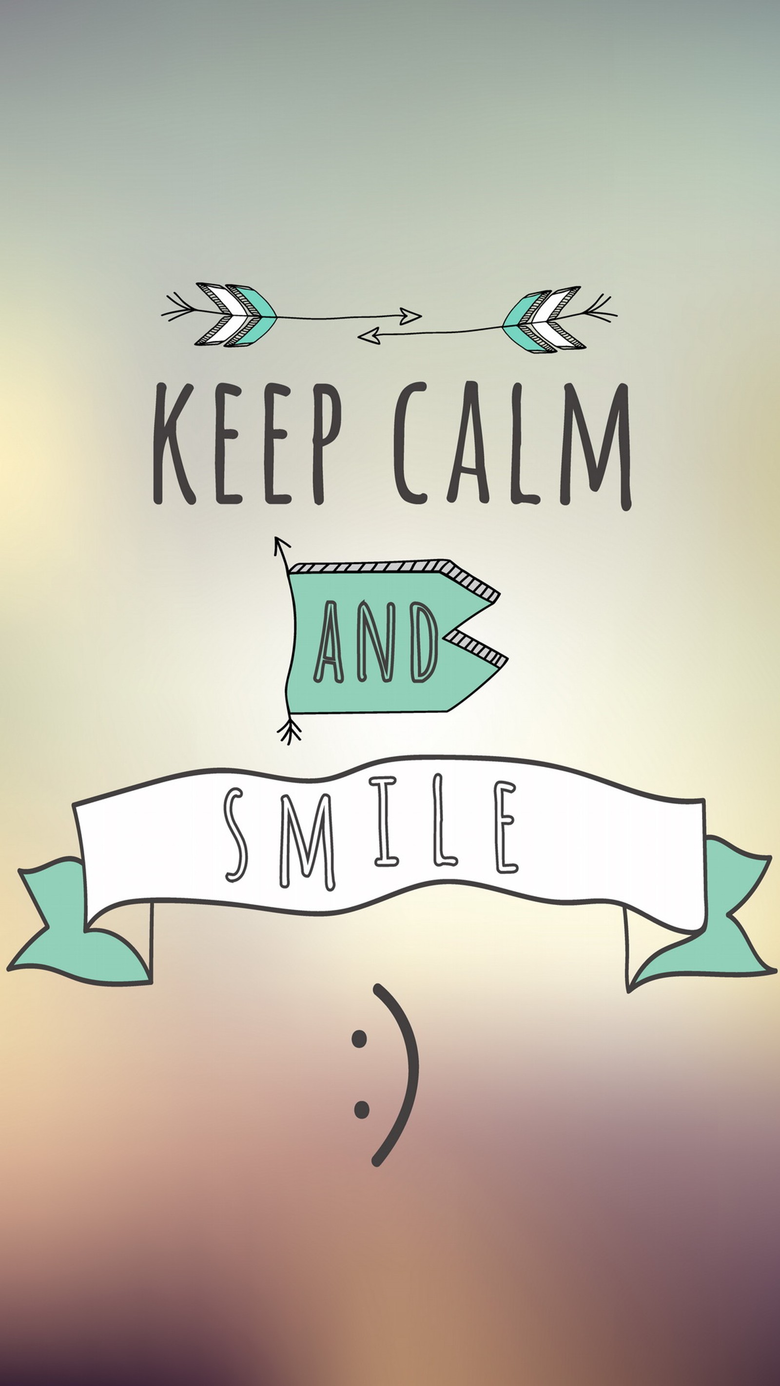 There is a sign that says keep calm and smile (quote, saying, smile)