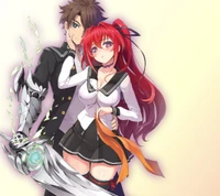 Anime Couple with Powerful Sword