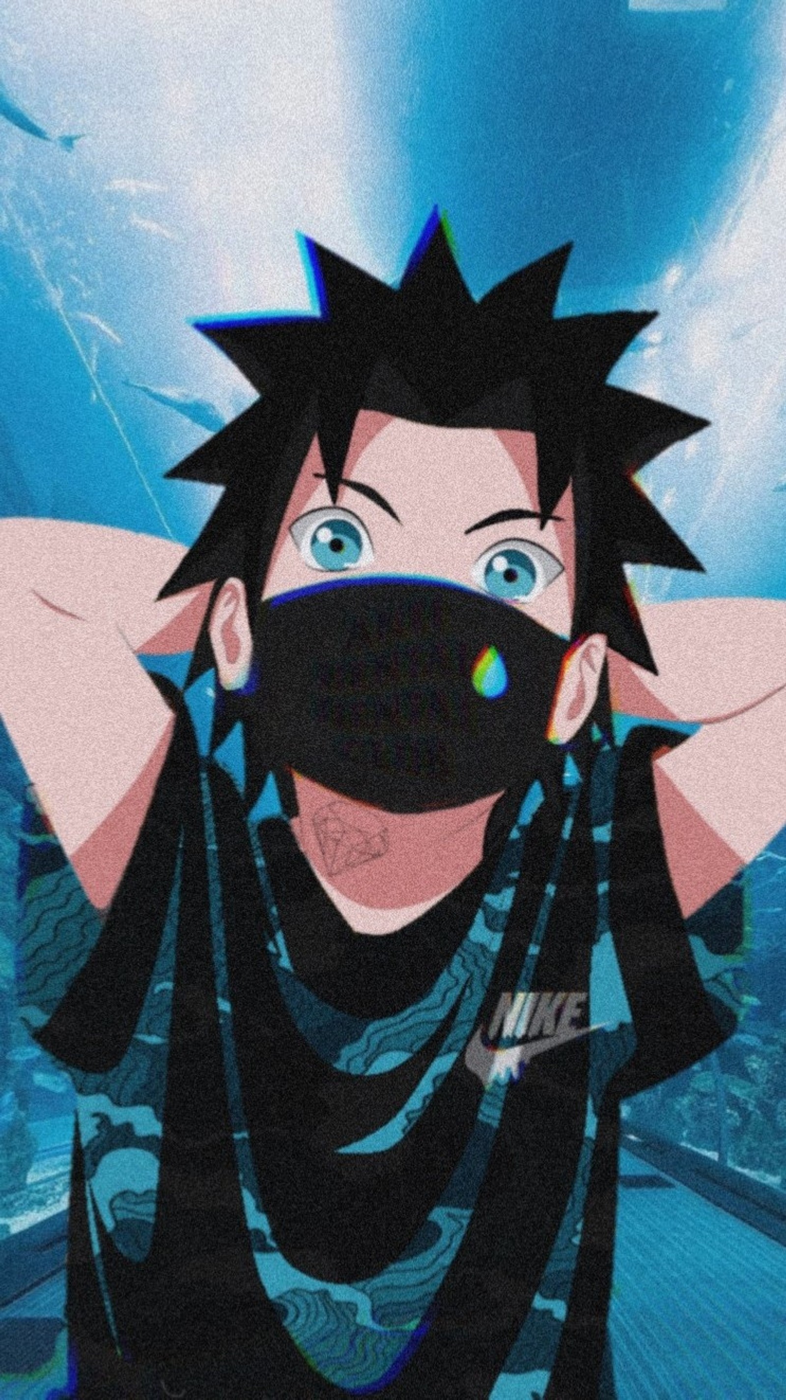 Скачать обои эстетика, animeblue, синий, синий аниме, itachi