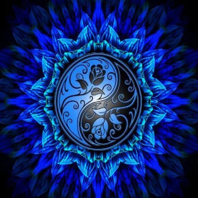 Enchanting Blue Floral Mandala with Elegant Patterns