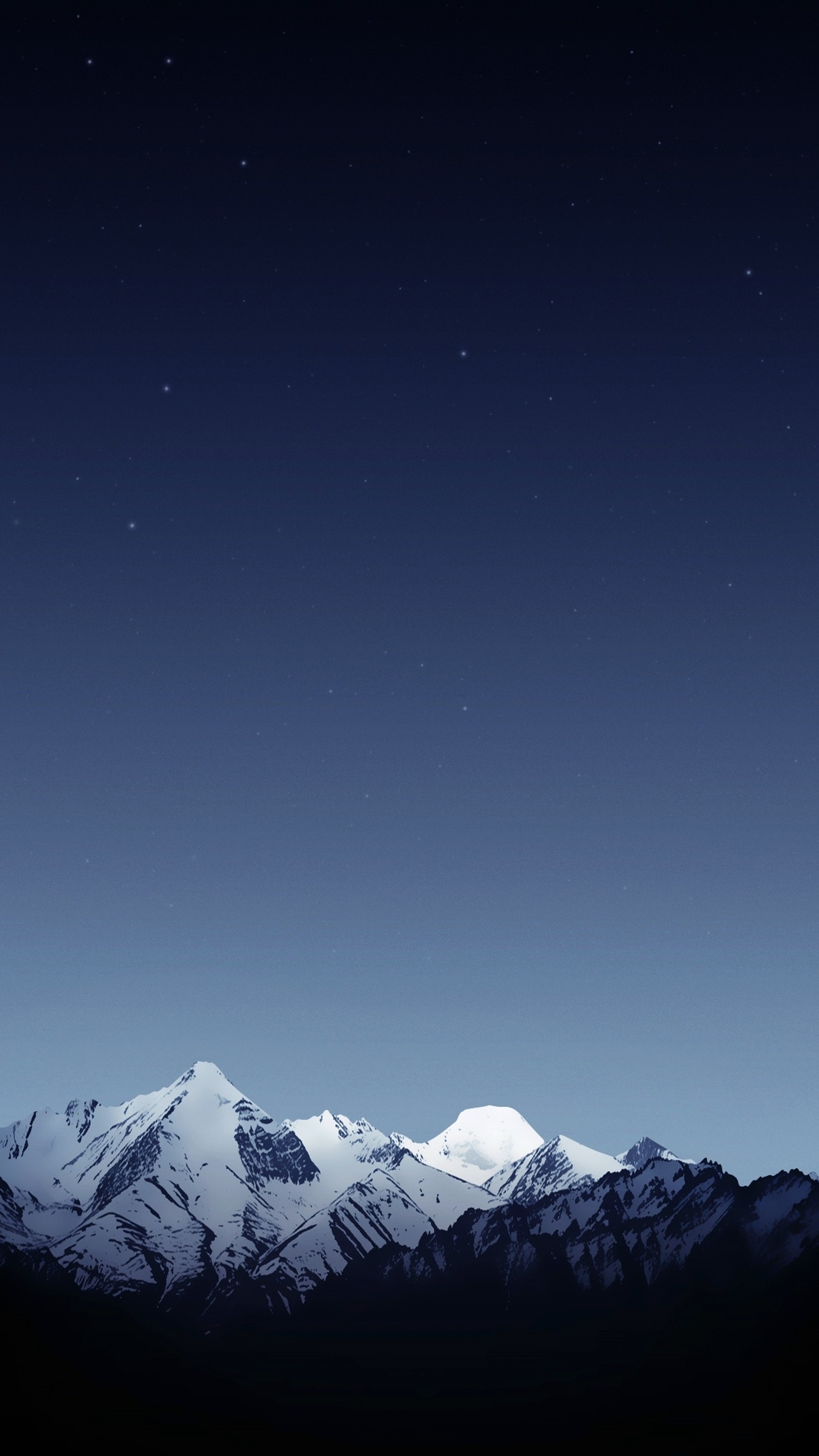 Montanhas com neve à noite com uma lua cheia (gelo, montanha de gelo, montanha, natureza, céu)