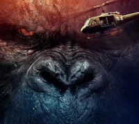 Epic Clash: Skull Island and Kong's Fierce Gaze