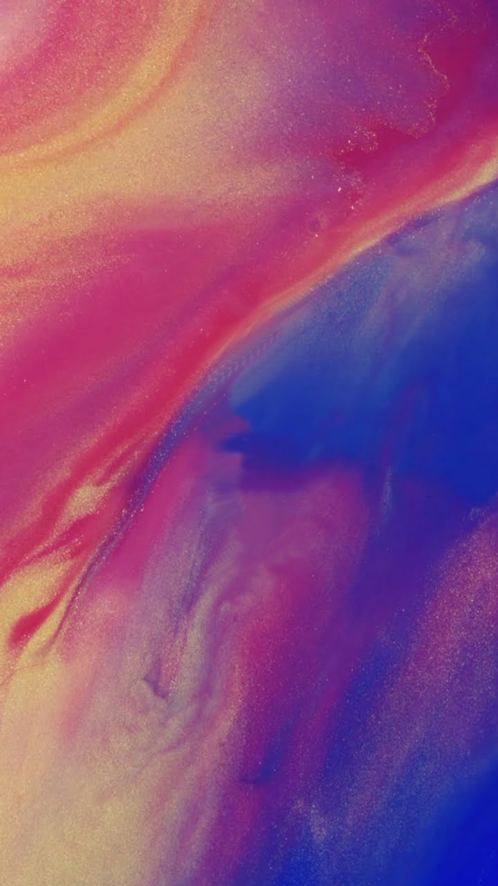 Arafed image of a colorful fluid painting with a blue sky in the background (apple, iphone x)