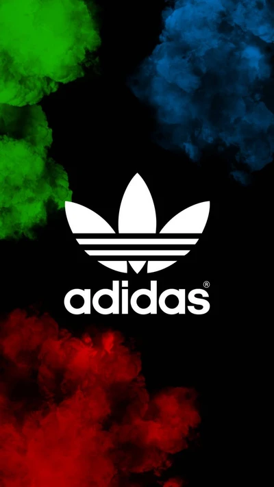 Adidas Logo with Colorful Smoke Effects