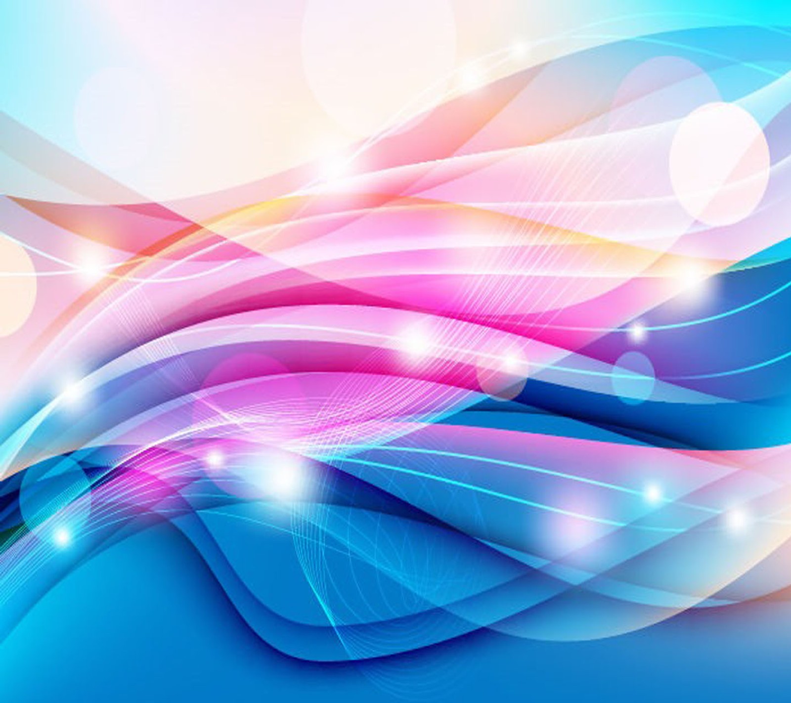 Abstract background with blue and pink waves and lights (abstract, wallpaper)