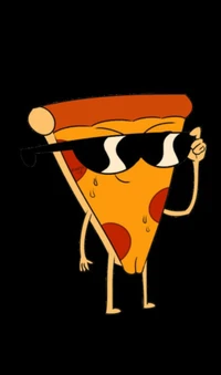 pizza, steve, caricatura, red