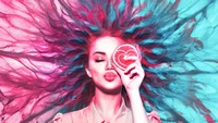 Vibrant Heartfelt Kiss: A Digital Art Celebration of Love