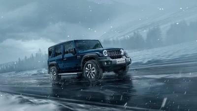 2024 Mahindra Thar Roxx: Внедорожное приключение в снежном пейзаже