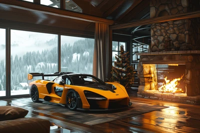 mclaren senna, acogedor, interior estético, invierno, 5k