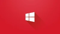 Fundo vermelho com o logotipo da Microsoft Windows e efeito de sombra