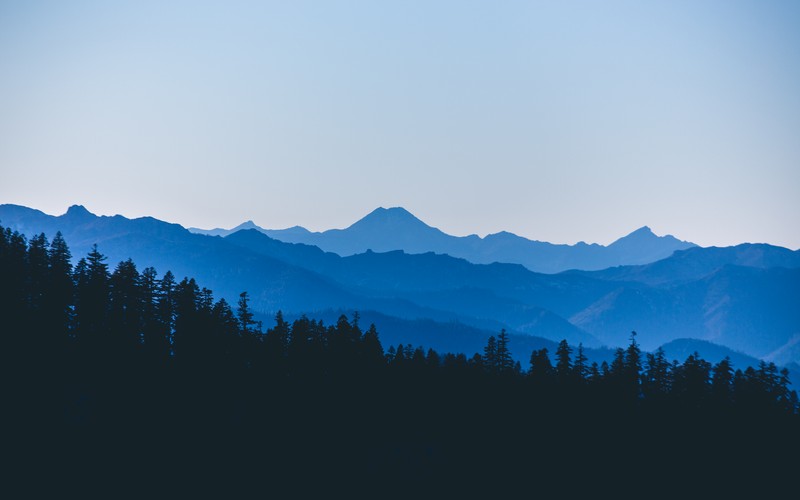 Вид на горный массив с несколькими деревьями на переднем плане (red buttes wilderness, горный хребет, силуэт, лес, пейзаж)