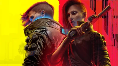 V femenina de Cyberpunk 2077: Libertad Fantasma en un paisaje neón audaz