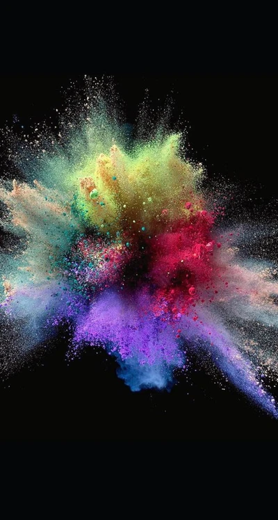 Explosion de couleurs vibrantes de pigments en poudre