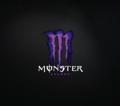 Logo Monster Energy en violet sur fond noir