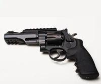 Black revolver with a tactical design and textured grip.