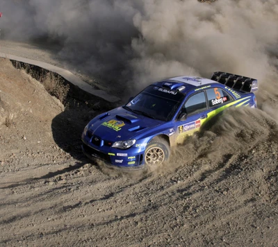 azul, suciedad, fuji, impreza, rally