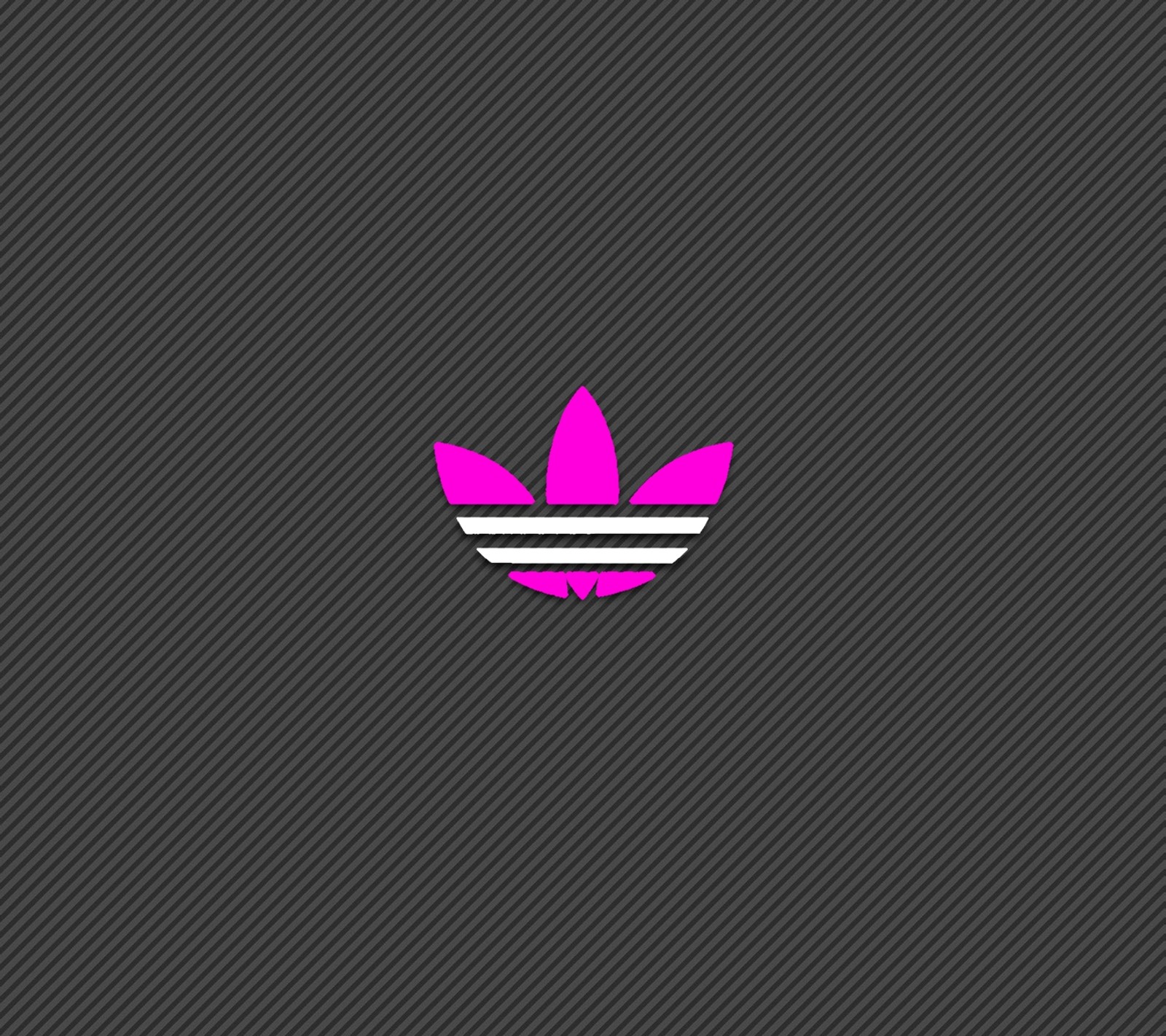 Logotipo de adidas en rosa y blanco sobre un fondo negro (logotipo, púrpura, blanco)