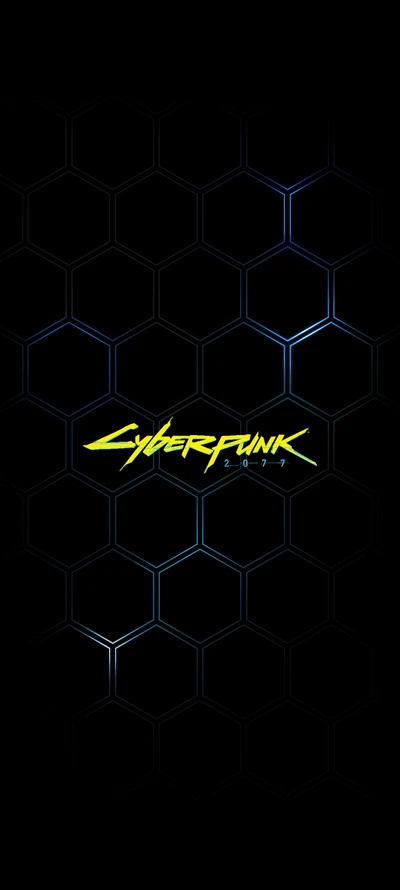 Neon Hexagons: Cyberpunk 2077 Wallpaper