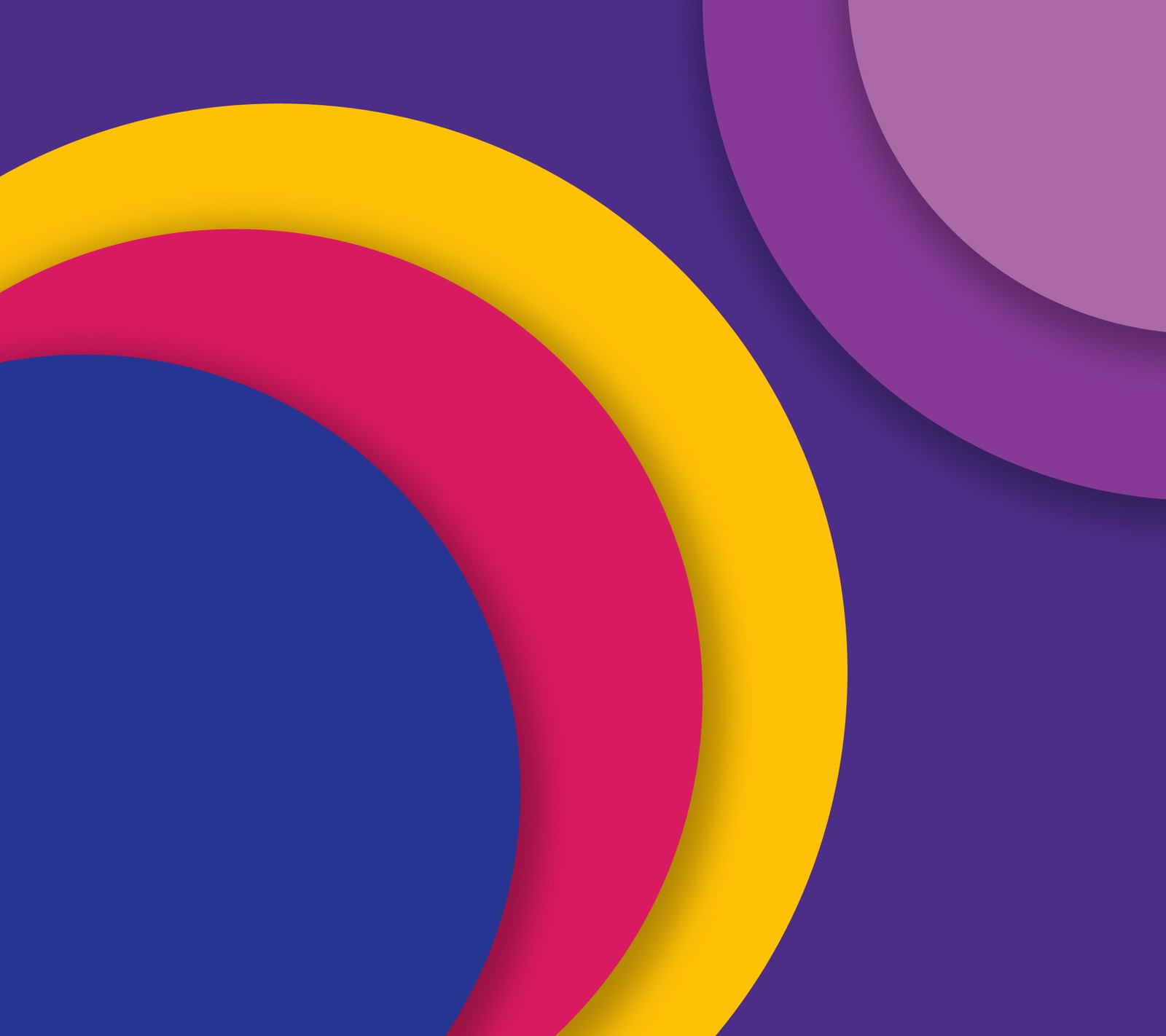 A close up of a colorful circle with a purple background (circles, colorful, design, material)