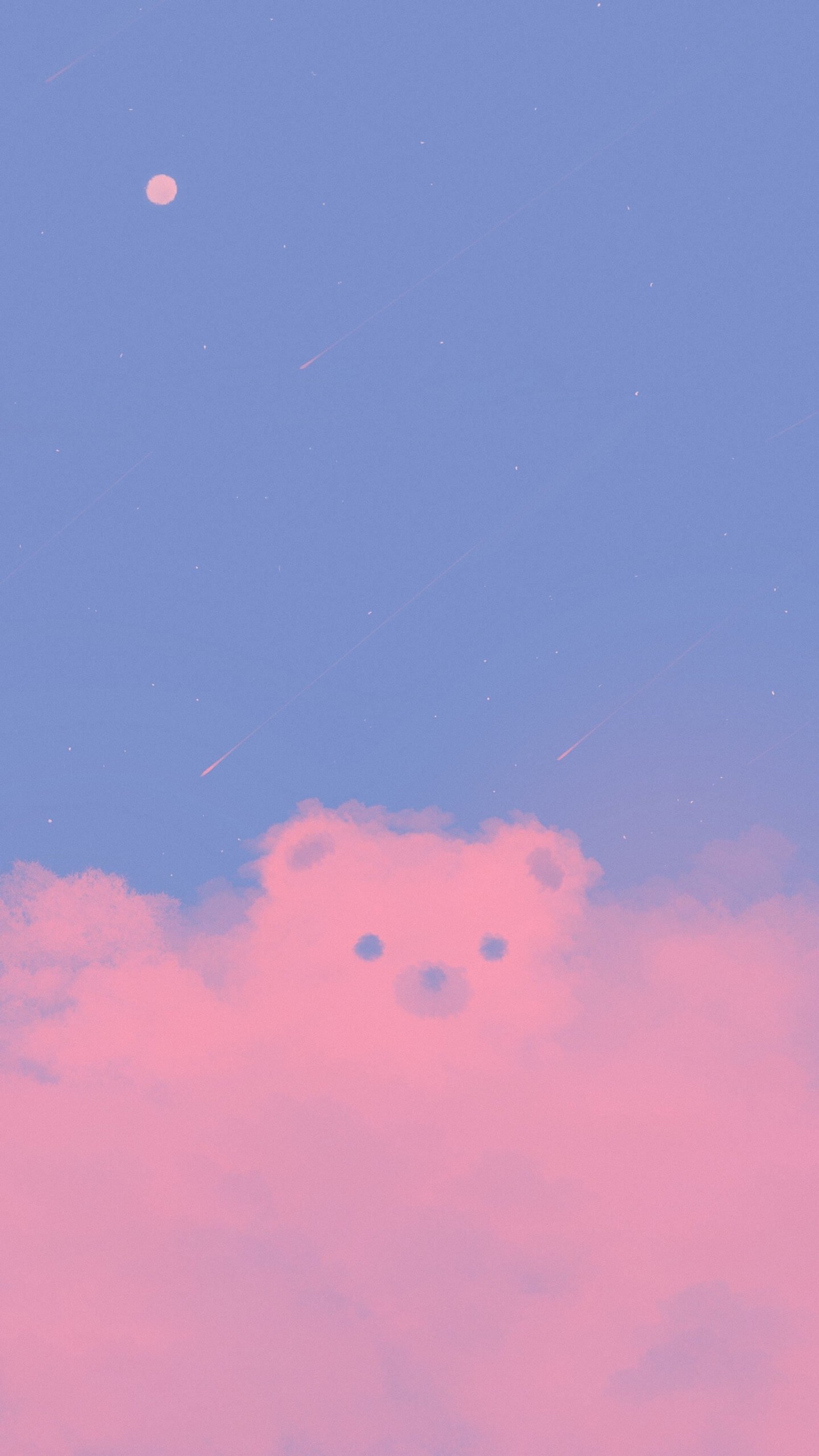 Il y a un avion qui vole dans le ciel avec un nuage rose (nuage, atmosphère, azur, violet, crépuscule)