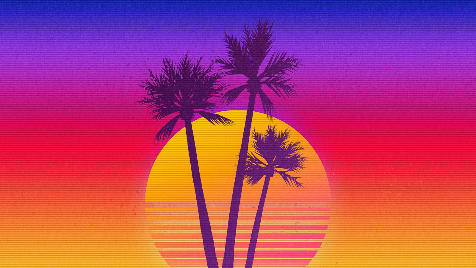 Descargar fondo de pantalla atardecer, árbol de palma, arte digital