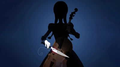 Mercredi Addams jouant du violon avec une touche