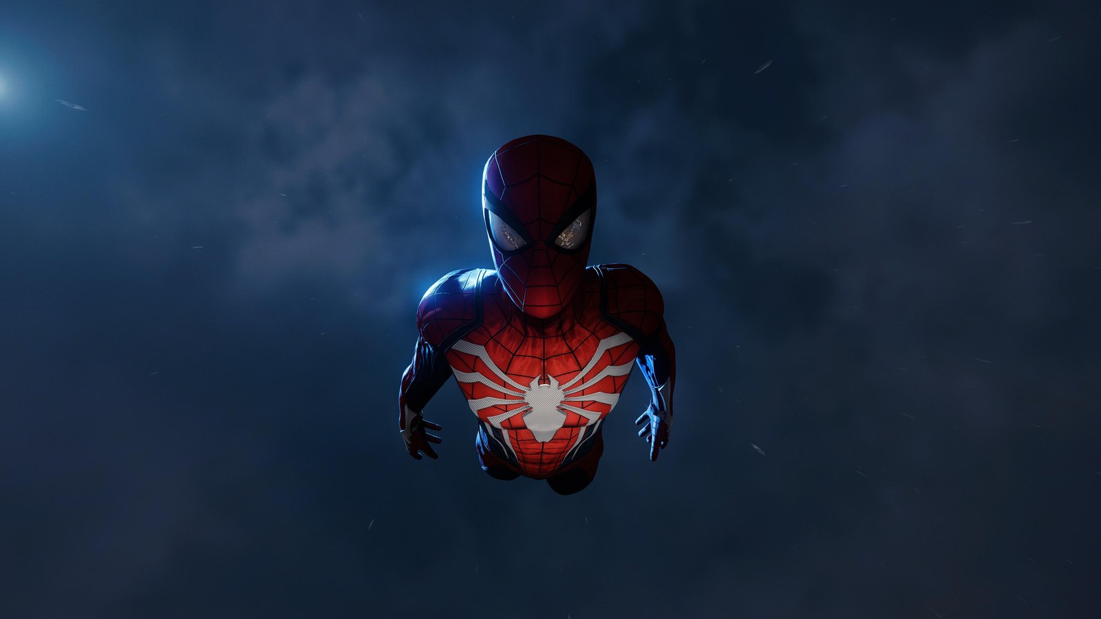 Spider-man dans le ciel avec une pleine lune derrière lui (marvels spider man, peter parker, spiderman, jeux, fond décran 4k)