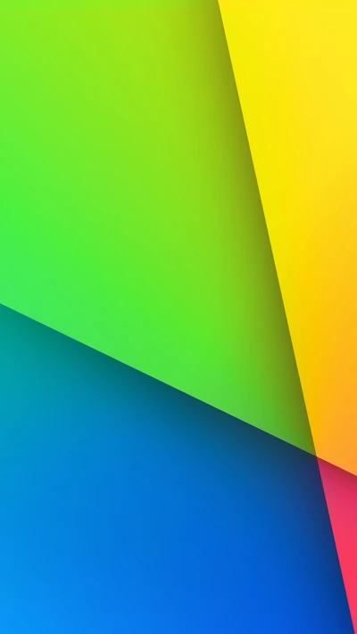 Buntes geometrisches Design mit blauen, grünen und gelben Tönen im MIUI 9-Stil