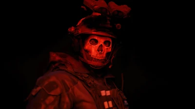 Simon 'Ghost' Riley in Call of Duty Modern Warfare 2: Ikonische Totenkopfmaske und taktische Ausrüstung