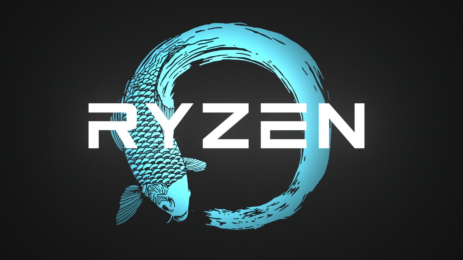 digital art, ryzen, logo, koi, fish wallpaper