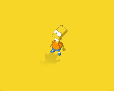 Bart Simpson contra un fondo amarillo brillante