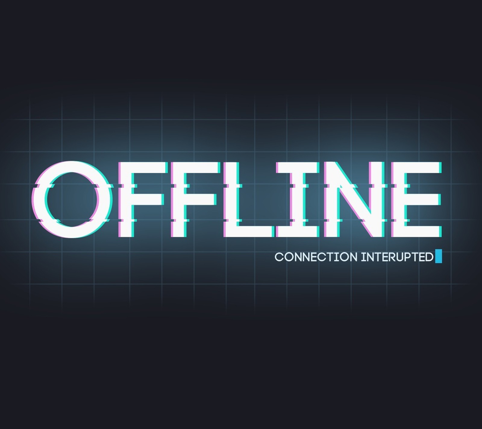 Eine nahaufnahme eines neontexts mit der aufschrift 'offline'. (lustig, glühen, witz, offline, zitat)